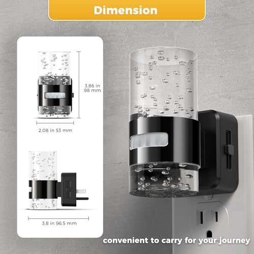 Image of L LOHAS LED Motion Sensor Night Light,Dimmable Night Lights Plug into Wall | 3000K Night-Lights with 0-100 LM Adjustable, Acrylic Bubble Plug in Nightlight for Bathroom Hallway Nursery
