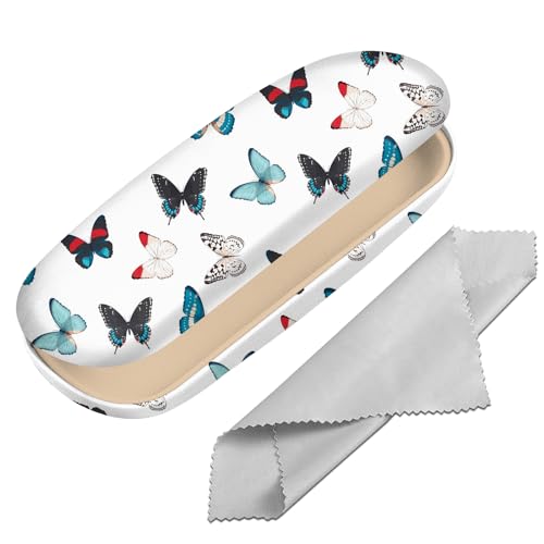 Image of Eyeglasses Case Hard Shell Protective Case for Glasses Eyeglass Box with Cleaning Cloth for Girls Women Cute Aesthetic