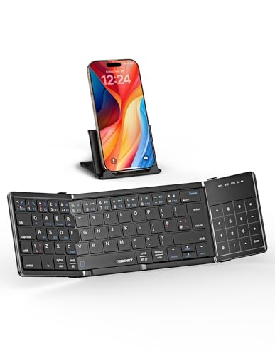 TECKNET Foldable Bluetooth Keyboard with Touchpad Multi-Device