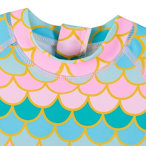 AIWUHE Conjunto de roupa de banho de uma peça de manga comprida para meninas, com zíper, roupa de ba
