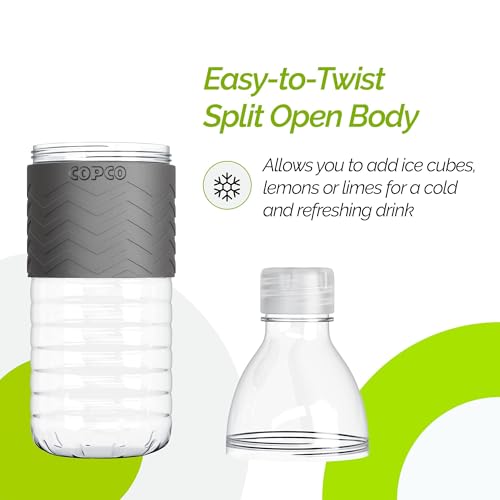 Copco Hydra Water Bottle with Spill-Resistant Lid, 16.9 oz (Set of 2) - Reusable Tritan Non-Slip Sleeve, Twist-Open Body - BPA-Free, Leak-Proof, Durable & Portable for Gym, Office, School (Gray) - Image 5