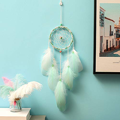 Fandol Diy Dream Catcher Making Kit, Macrame Dream Catcher Craft Supplies For Kids Bedroom Wall Decor Nursery Baby Room Hanging Wedding Ornaments Party Handmade Gift (Green) #TOP2
