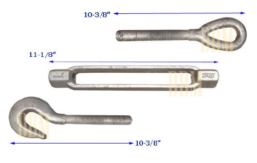 AB Tools Rigging Screw 12mm Galvanised Jaw to Jaw Turnbuckle Straining DK68