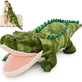 MorisMos Giant Alligator Stuffed Animal Body Pillow 4ft, 51.2" Extra Large Stuffed Alligator Toy for Kid Adult, Big Crocodile Plush Pillow, Realistic Crocodile Toy Gift for Christmas Birthday Decor