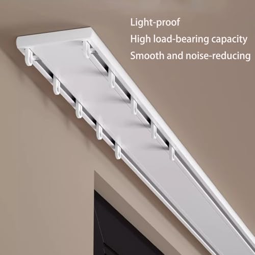 Rail de plafond rideau gris double rangée 1,6 m réglable intérieur - 3