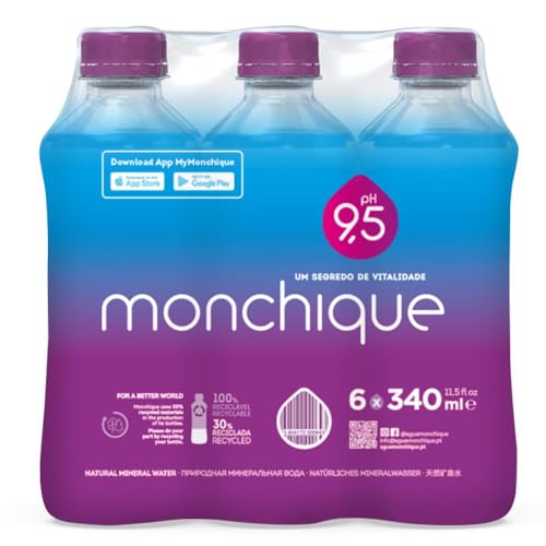 Alkalisches Mineralwasser von Monchique, 340ml Flasche, 6 Flaschen, Portugal