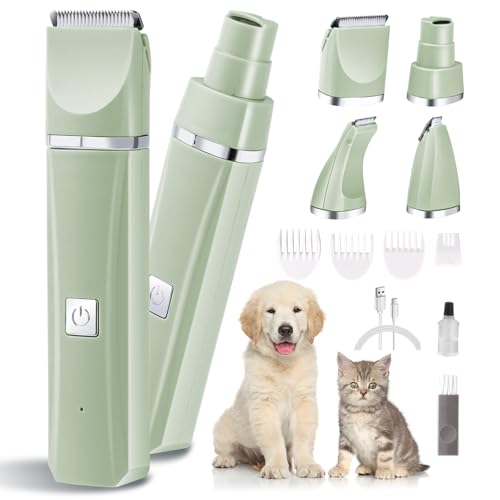 NICECHEF Dog Cat Hair Clippers Grooming Kit with Nail Grinder,4-in-1 Electric pet Clippers for...