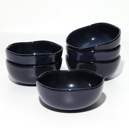 Image of Pokini 20Oz Stoneware Cereal Bowls Set of 6, 5.8 inch Irregular Soup Bowls Set