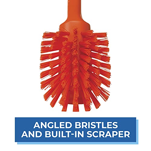 Image of Vikan 42377 Brush,Dish,Scraping Edge,Med,11 inch,PP /PBT,Orange