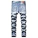 JUNBAOSS Men's Skinny Slim Fit Ripped Distressed Destroyed Stretch Jeans, Casual Straight Tapered Leg Denim Jeans Pants with Holes