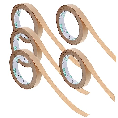 Lurrose 5 Piezas Cinta De Papel Kraft Doble Cara Cintas Embalaje Cinta Adhesiva Dispensador De Cinta Recargas De Cinta Chicle Cinta Transparente Rellenar Cinta Kraft Autoadhesiva