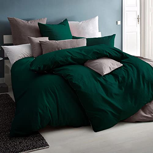 Soifox Cushion Cover 80 x 80 cm, Set of 2 - Pillowcases 80 x 80 cm, Dark Green, 100% Microfibre, Non-Iron and Wrinkle-Free with Zip