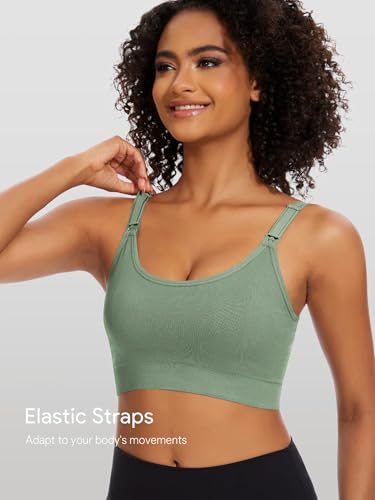 Image of Angelhood Women's Non-Padded Minimizer Sports Nursing Bras Wirefree Full Coverage Large Bust Light Support Sport