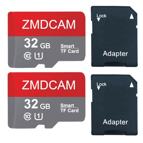 Image of 2 Pack 32GB TF Card with Adapter UHS-I U1 Class 10 Memory Card