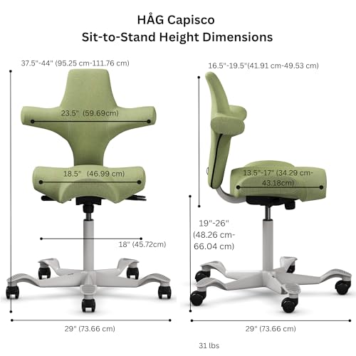 Image of HAG Capisco Sit to Stand Chair-Silver Frame-Upholstered Bright Green