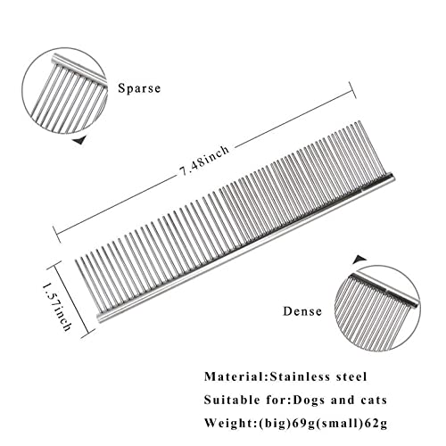 AlexVyan Stainless Steel Grooming Comb for Girl Women Boy Men Human- Narrow & Wide Tooth 2