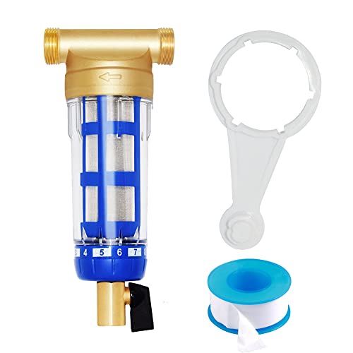 Beduan Whole House Spin Down Sediment Water Filter 50 Micron Reusable Pre Filter System Protector, 3/4" Male Thread, 1/2" Female Thread Beduan Whole House Spin Down Sediment Water Filter 50 Micron Reusable Pre Filter System Protector, 3/4" Male Thread, 1/2" Female Thread