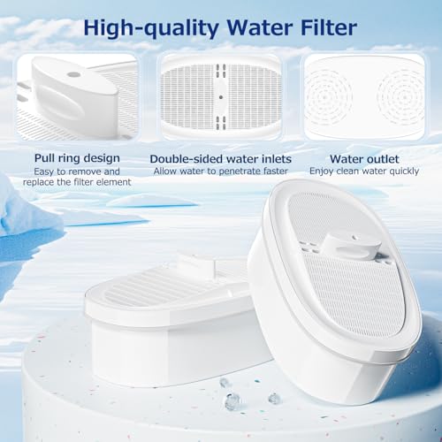 Image of 4 Pack WD-PF-01A Plus Replacement Filter for All Water-Drop Pitcher Filtration System, Compatible with Water-Drop WD-PF-01A Plus, Reduces PFOA /PFOS, Chlorine, Last Up to 3 Months or 200 Gallons, White
