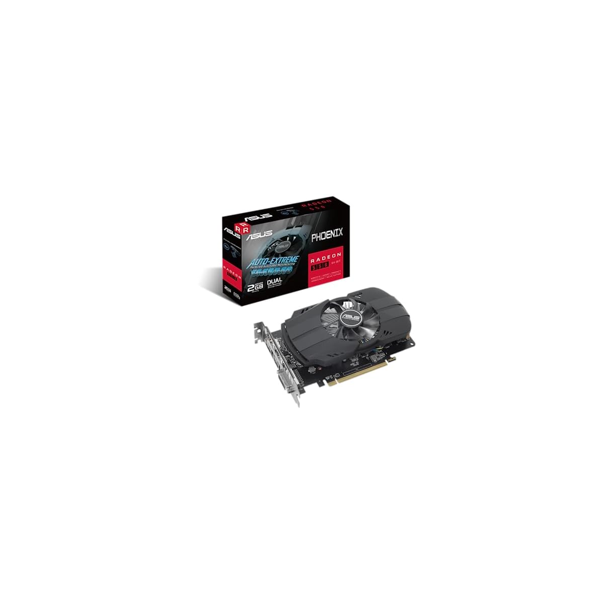 ASUS-Phoenix-AMD-Radeon-550-Scheda-Grafica-2GB-GDDR5-PCIe-30-HDMI-DisplayPort-DVI-D-Resistenza-Alla-Polvere-IPX5-Ventola-con-Doppio-Cuscinetto-a-Sfera-Tecnologia-Auto-Extreme-Nero