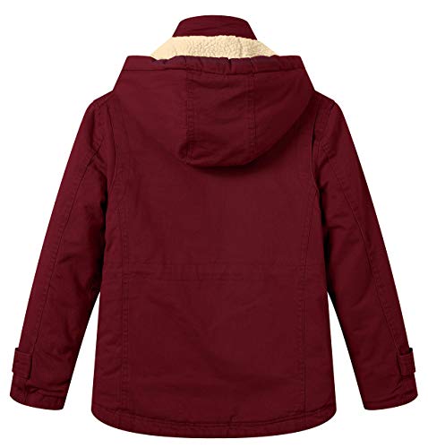 WenVen Girl's Winter Sherpa Jacket Thicken Cotton Parka Coat with Removable Hood2