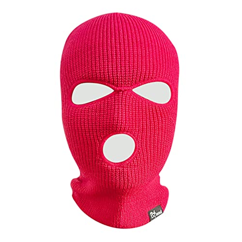 3 Hole Knitted Face Cover Men Winter Balaclava Women's Ski Mask For Outdoor Sports (Pink) #TOP30