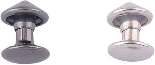 Miniatura 5 de Remaches piramidales plateados de doble tapa de 0.315 pulgadas, remaches rápidos de botón de metal, remaches rápidos para bolsos, bolsos, zapatos,