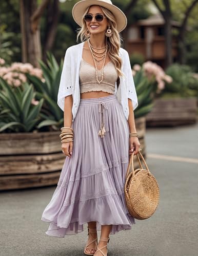 Image of BB&KK Womens Crochet Shrug Summer Cardigans Hollow-Out Batwing Sleeve Lightweight Open Front Bolero Sweaters