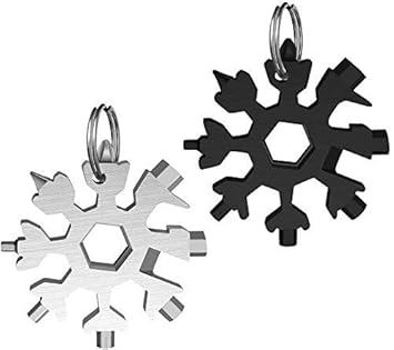 Emptor 18-in-1 Stainless Steel Snowflake Multi-Tool, Snowboarding Multi-Tool as Key Chain Screwdriver, Bottle Opener Tool (1 pcs)