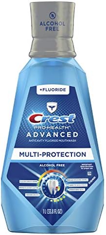 Crest Pro-Health Advanced Alcohol Free Fluoride Anticavity Extra Deep Clean Mouthwash Fresh Mint (Pack of 4)