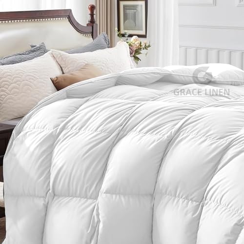 Image of Restful Sleep All Weather Comforter Double Bed Size - Dohar /Rajai /Blanket /Duvet -250 GSM Quilt Soft Microfiber Fill Double Bed (90 inchX100 inch) - White Color