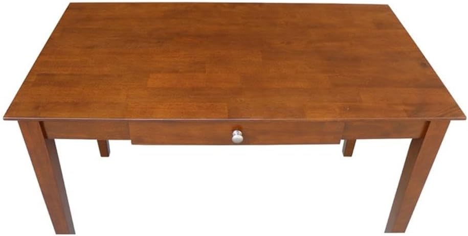 IC International Concepts, Writing Desk With Drawer, Solid Wood, Real Parawood, 48" W x 26" D x 30" H, Easy Assembly, Espresso