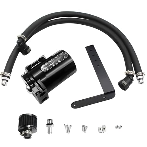 Image of 350ml Aluminum Oil Catch Can 2-Port Oil Separator Tank Compatible with Ford F150 2.7EB 3.5EB 5.0L Passenger Side 2011-2021, Expedition 3.5L EcoBoost 2