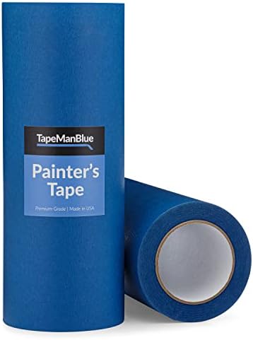 Wide Blue Painters Tape, 12 inch x 60 yds, Made in America, Great Masking Tape for 3D Printing and Laser Cutting, Removes Cleanly for 21 Days