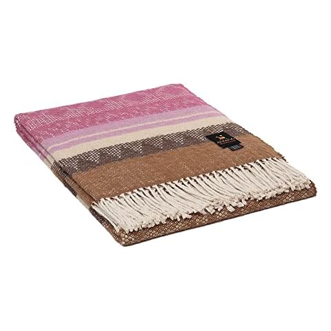 Apache Throw - Alpaca Wool Blend Throw Blanket Handwoven Soft Warm Cherokee Design 73" x 58" Cover