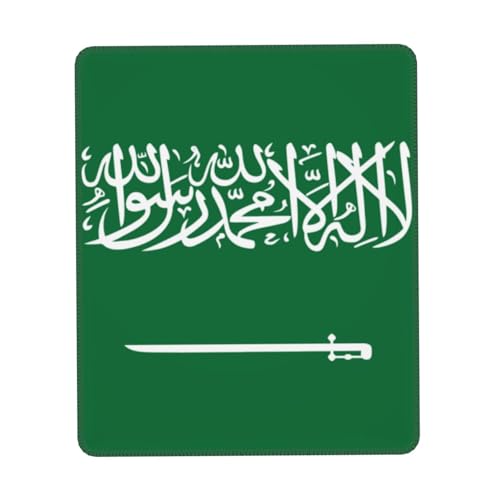 Tapis de souris personnalisé drapeau de l'Arabie saoudite – Design unique pour les jeux et le bureau, impression couleur, base en caoutchouc antidérapant, parfait pour les ordinateurs portables et les