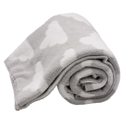 Image of Chenille Baby Blanket for Boys & Girls, Soft Plush Toddler Blanket, 40x30 Inches (Grey Clouds)