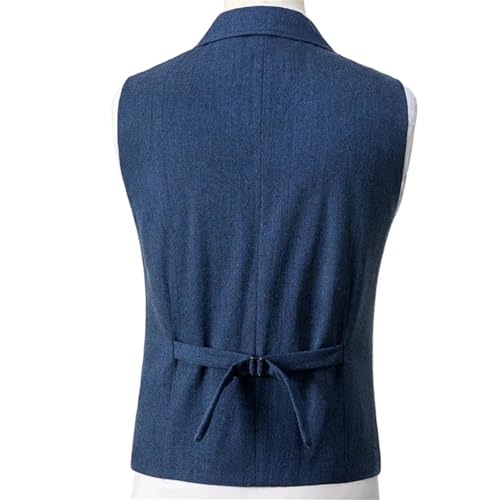 Men's Suit Vest With Notched Lapel For Wedding Birthday Party Business Work Vest4