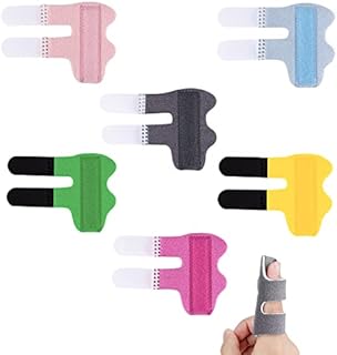AIEX 6pcs Trigger Finger Splints, Finger Stabilizer Brace Finger Straightener Splint for Straightening Arthritis Swollen Strained Broken Fingers (6 Colors)