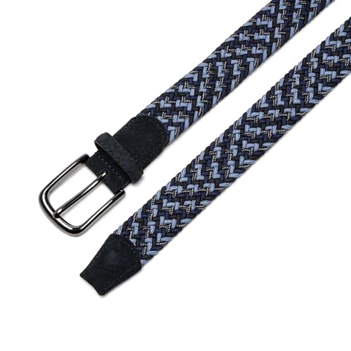 Image of Men's Stretch Braided Elastic Woven Canvas Golf Belt, multicolor,1 3 /8 inch