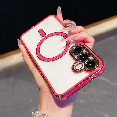 Coque de chargement magnétique pour Galaxy A26 5G transparente rouge