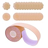 Generic Klebe BH Push Up, Brust Tape, Trägerloser Rückenfrei mit 10 Paar Brustwarzen Abdeckungen, Boob Tape für A-E Brüste und Abendkleider, Ballkleider, Brautkleider, Beige, S-XL