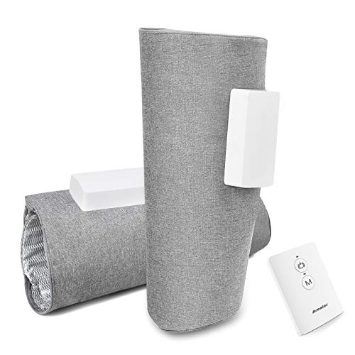 Masajeador de Piernas, Arealer Masaje de Compresión de Aire para Brazos Rodillas y Pies con 3 Modes de Masaje e Intensida, Relajar Músculos Aliviar Edema.