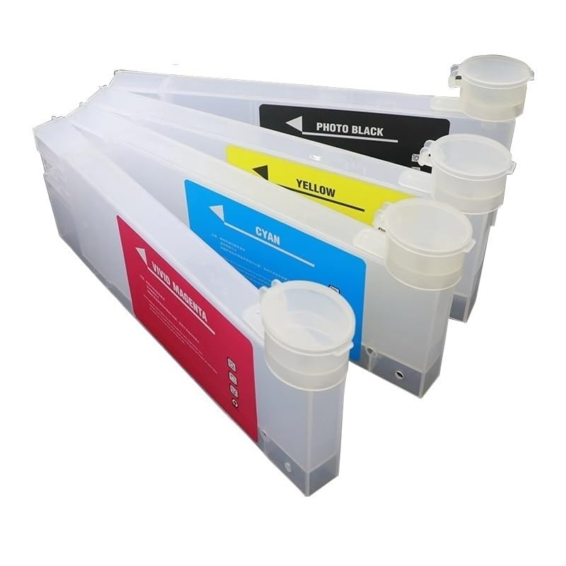 220 ml 440 ml pusty wkład atramentowy do wielokrotnego napełniania z lejkiem bez chipa do wielkoformatowych drukarek ekologicznych (1 zestaw (4 kolory - 440 ml))