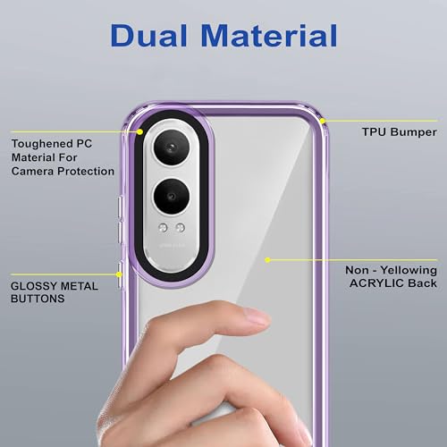 Image of Zapcase Back Case Cover for OnePlus Nord CE 4 Lite 5G | Compatible for OnePlus Nord CE 4 Lite 5G Back Cover | Case Cover with Camera Protection | (TPU + PC | Translucent Purple)