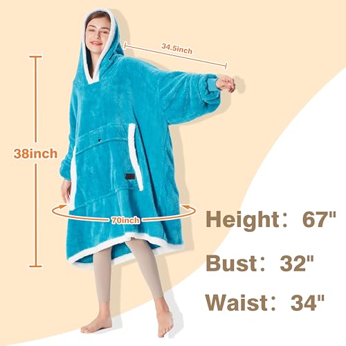 Image of Catalonia Oversized Hoodie Blanket Sweatshirt, Comfortable Sherpa Giant Pullover with Large Front Pocket for Adults Men Women Teenagers Wife Girlfriend