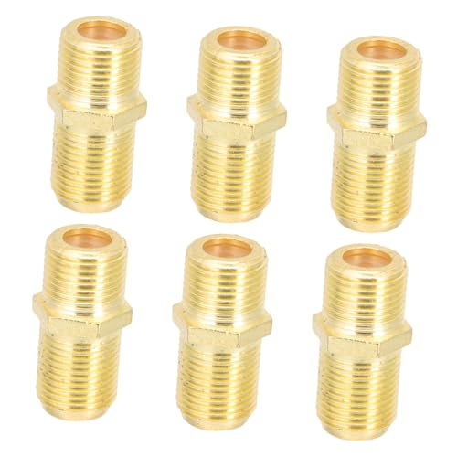 Adaptador extensor tipo F hembra SHINEOFI de metal dorado para prolongar cable coaxial de antena