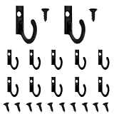 Zorythm 12 Pieces Key Holder Hooks-Black Small Hooks for Keys, Hat, Jewelry, Scarf-Wall Mounted Single Steel Metal Hook- Kitchen Little Towel Hook with 12 Black Screws