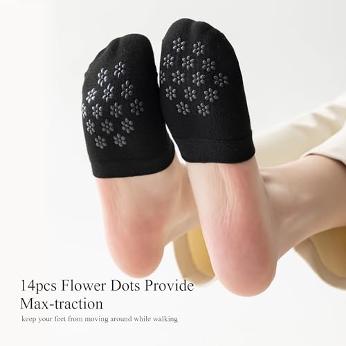 YFUNNLE 10 Pairs Toe Topper Socks Women Teo Liner Half Socks Sleamless Non-Slip Cushion Bottom Toe Cover Half Socks4