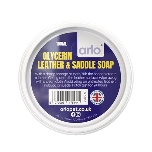 Glycerin & Eucalyptus Leather and Saddle Soap 100mL | Deep Cleansing & Conditioning | Ideal for Saddles Boots Jackets & More | Protects Softens & Restores