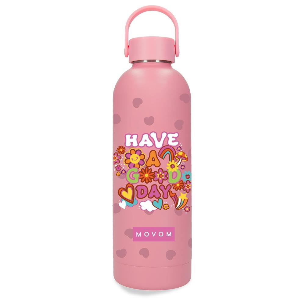 Movom Good Day Pink Stainless Steel Bottle 7.4x23.5x7.4 cm Stainless Steel